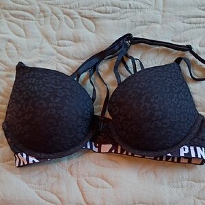 Victoria's Secret Black Animal Print Bra